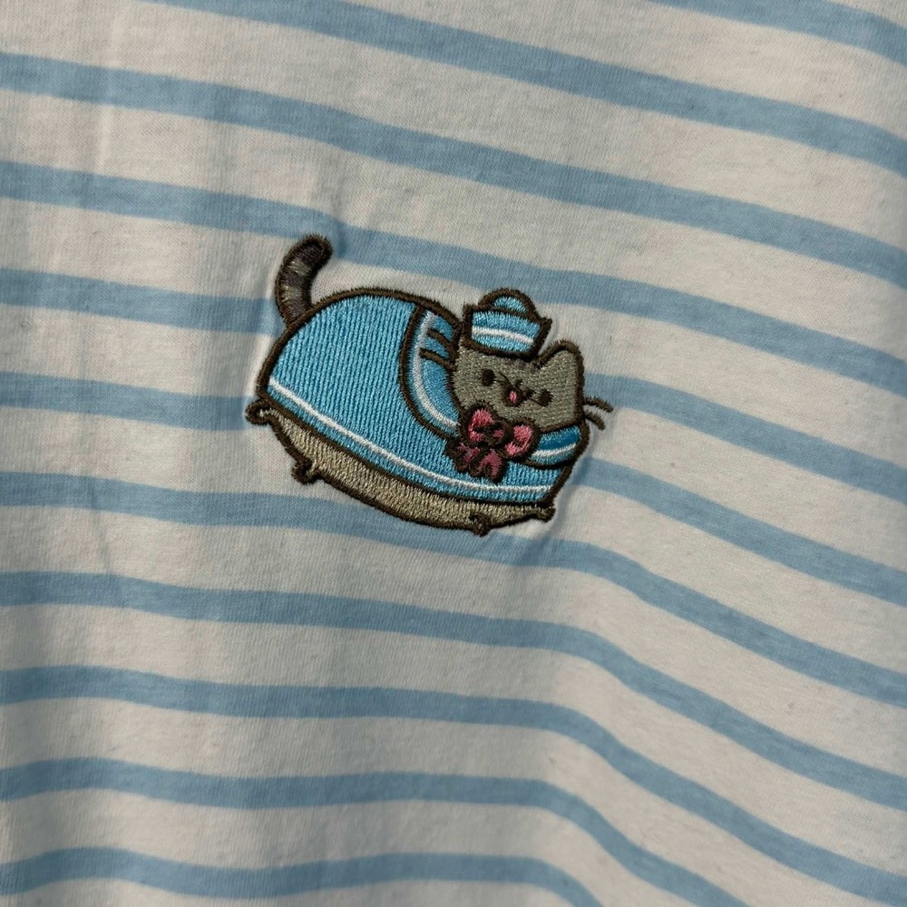 Pusheen Women's Striped Long Sleeve Tee Cute Cat Graphic Cotton Blend Size XL - Picture 3 of 6